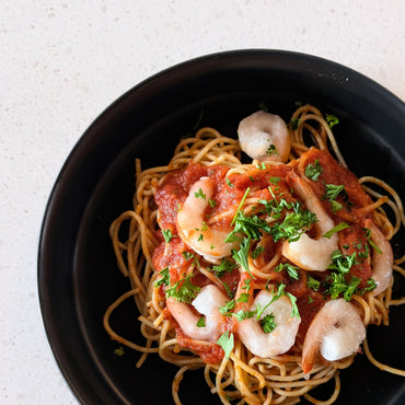 Shrimp arrabiata spaghettini