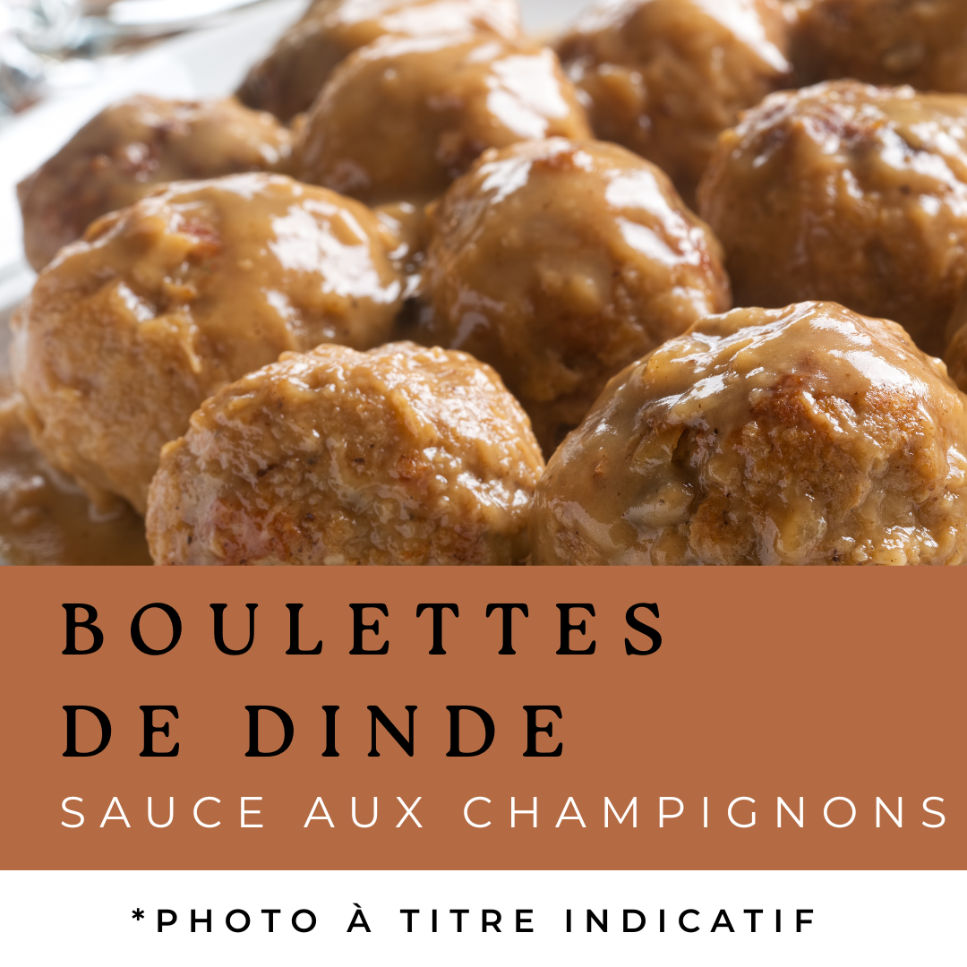 Boulettes de dinde, sauce aux champignons