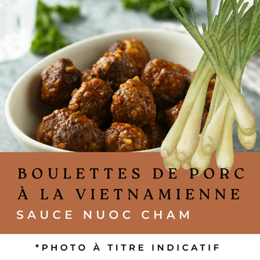Vietnamese pork meatballs, nuoc cham sauce
