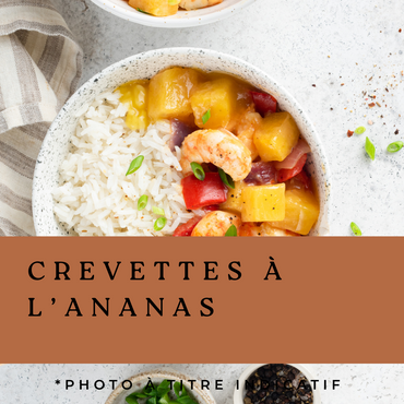 Crevettes à l'ananas (option tofu disponible)