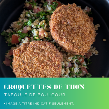 Croquettes de thon, taboulé de boulgour