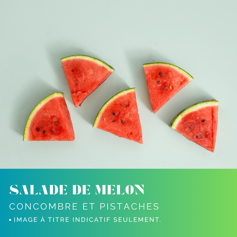 Salade de melon, concombre et pistache