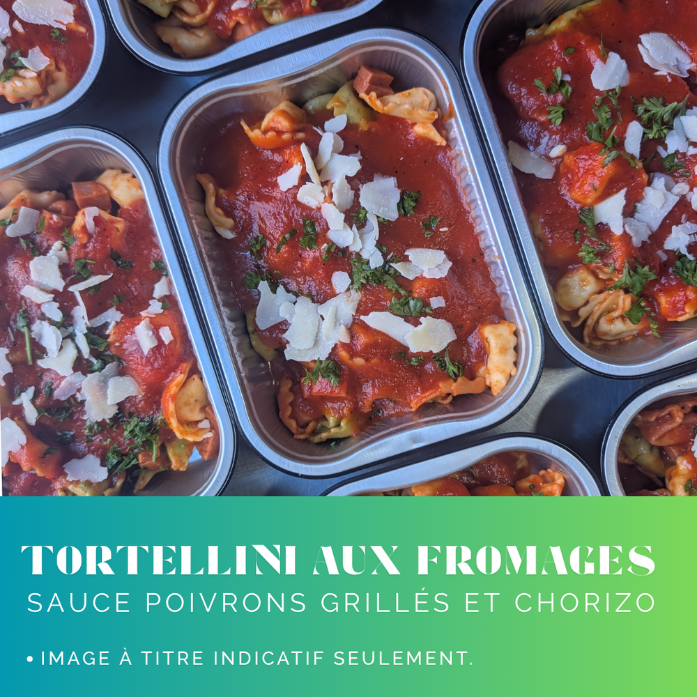 Tortellini au fromage sauce aux poivrons grillés et chorizo