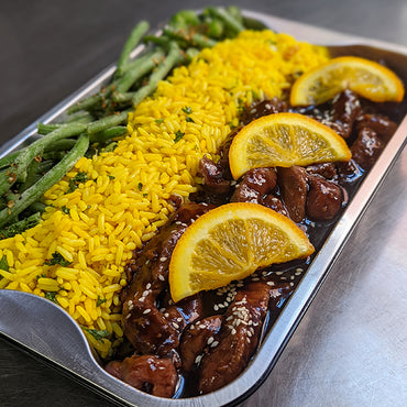 Stewed beef in orange sauce