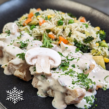 Poulet sauce crémeuse aux champignons
