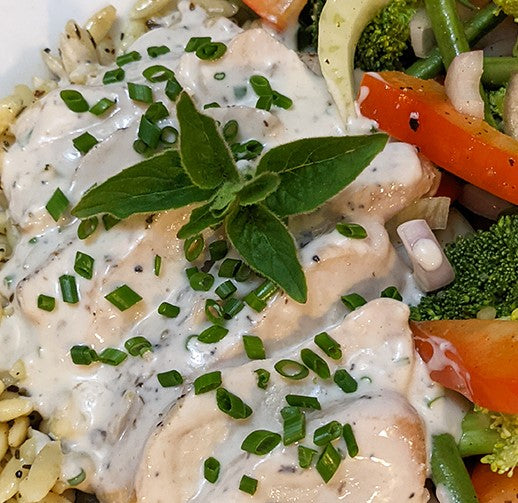 Poulet sauce crémeuse aux herbes - 6-8 portions