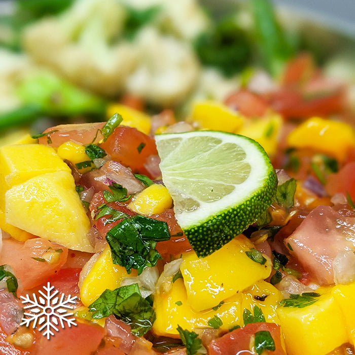 Mango salsa salmon