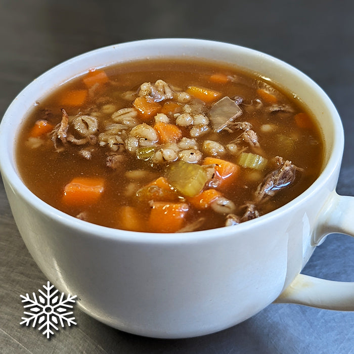 Beef and barley meal soup
