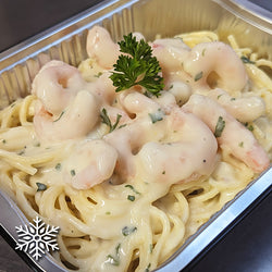 Spaghettini Alfredo aux crevettes